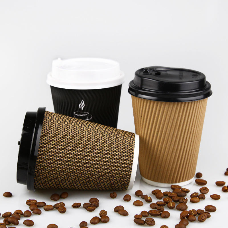 12oz Kraft Ripple Paper Cup
